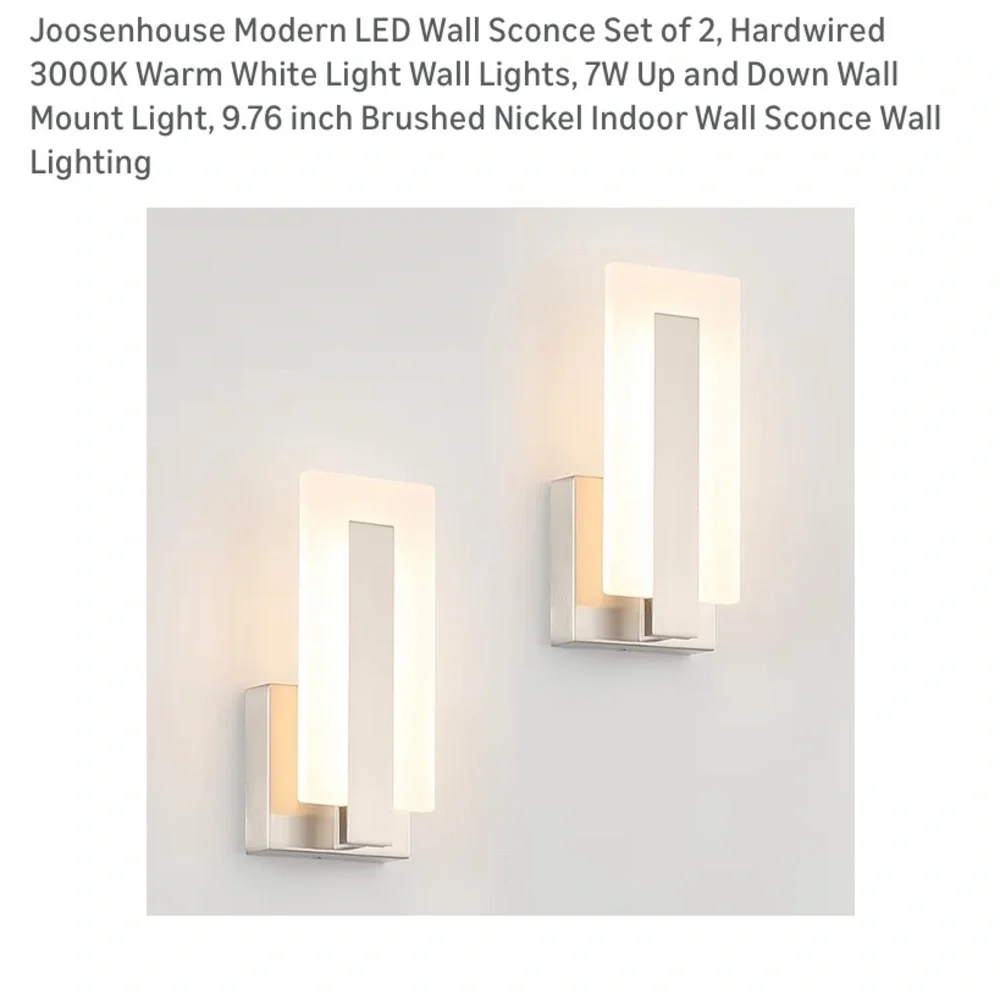 Modern LED Wall Light with Nickel Base